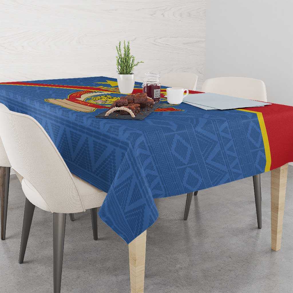 Personalised DR Congo Tablecloth Coat Of Arms African Pattern