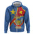 Personalised DR Congo Zip Hoodie Coat Of Arms African Pattern