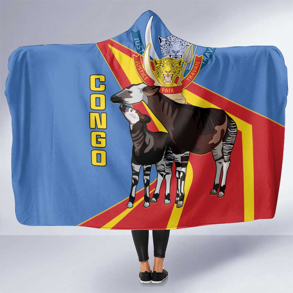 DR Congo Okapi Hooded Blanket With Coat Of Arms