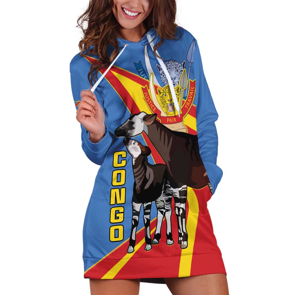 DR Congo Okapi Hoodie Dress With Coat Of Arms