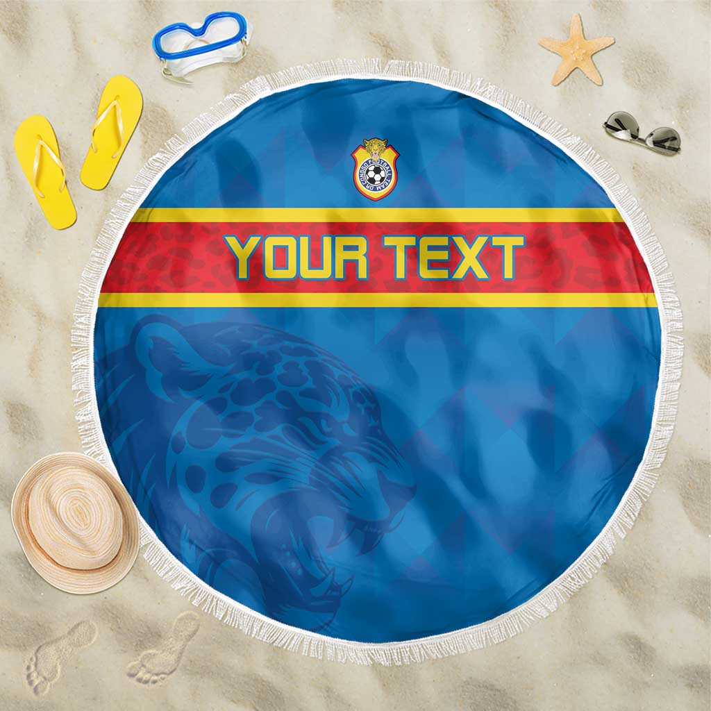 Custom DR Congo Football Beach Blanket Go Les Léopards