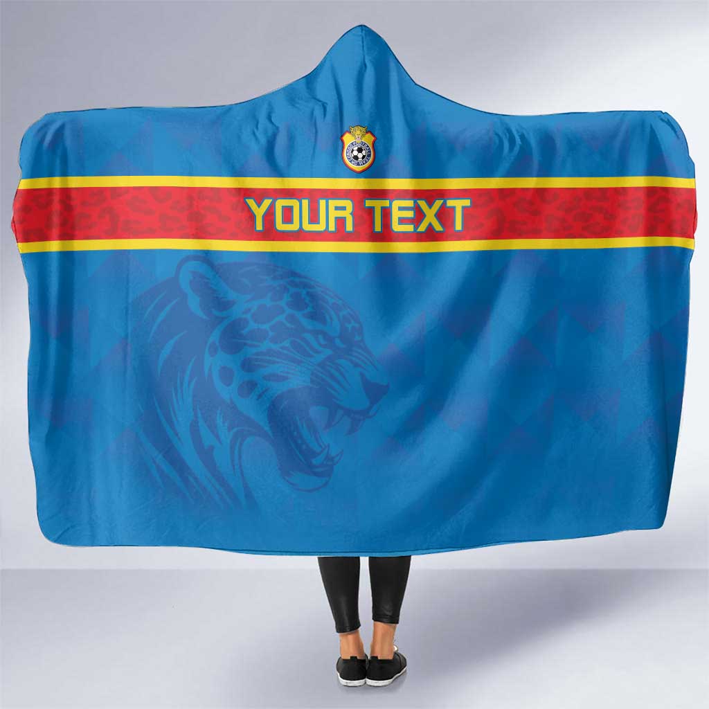 Custom DR Congo Football Hooded Blanket Go Les Léopards