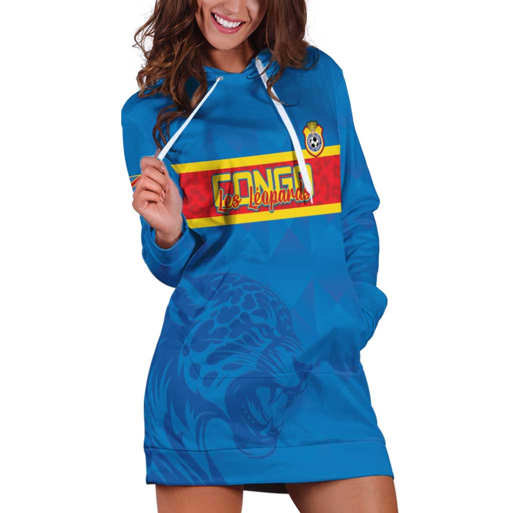 Custom DR Congo Football Hoodie Dress Go Les Léopards