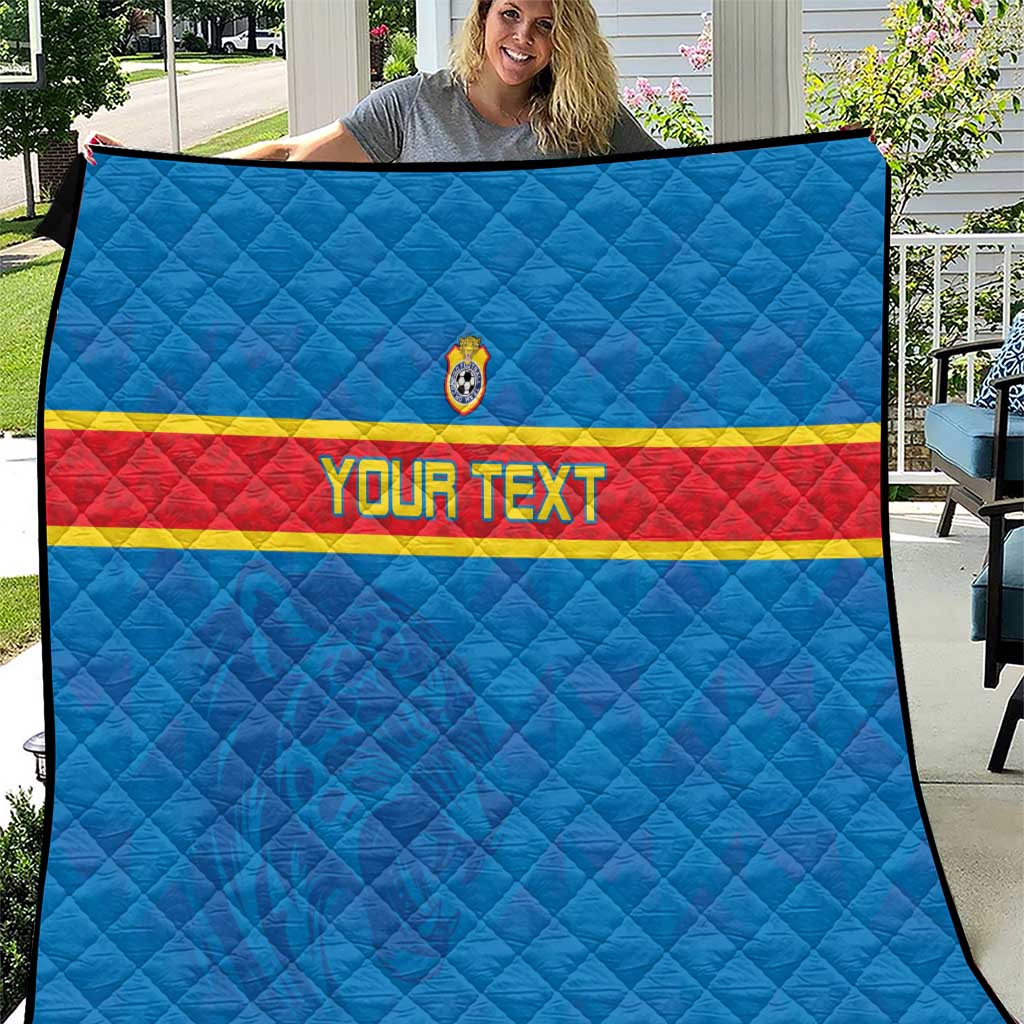 Custom DR Congo Football Quilt Go Les Léopards