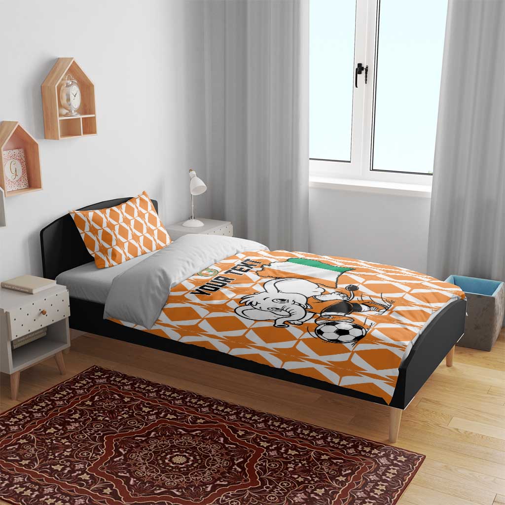 Custom Ivory Coast Football Bedding Set Go Champions