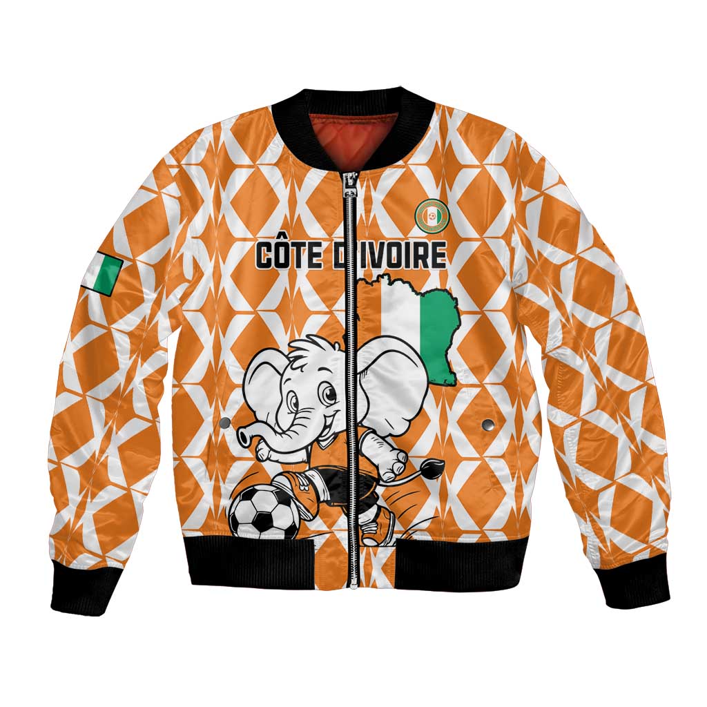 Custom Ivory Coast Football Bomber Jacket Go Champions