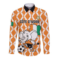 Orange and white long-sleeve button football shirt with animal mascot front graphic