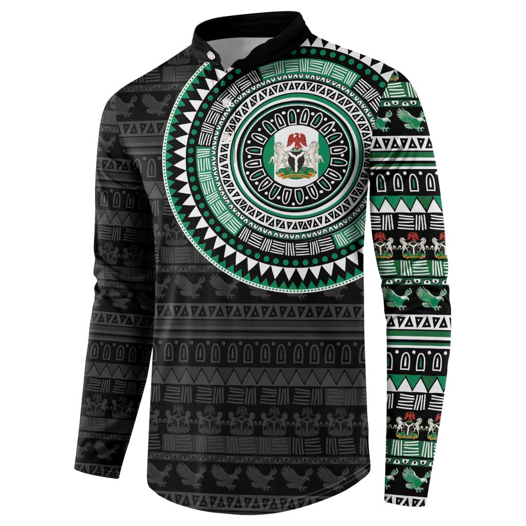 Nigeria Button Sweatshirt African Tribal Pattern