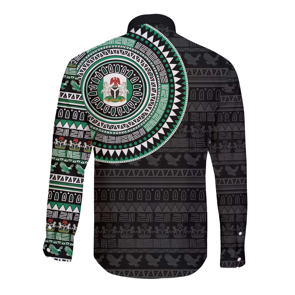 Nigeria Long Sleeve Button Shirt African Tribal Pattern