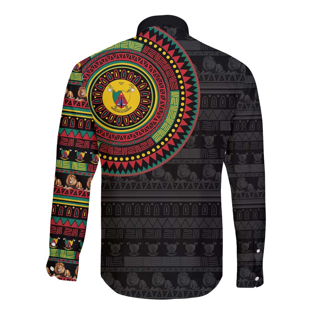 Cameroon Long Sleeve Button Shirt African Tribal Pattern