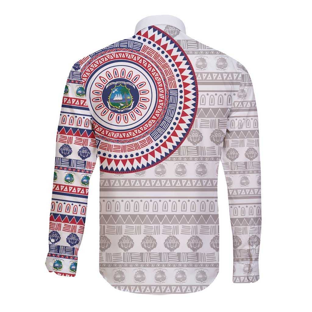 Liberia Long Sleeve Button Shirt African Tribal Pattern