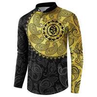Eritrea Button Sweatshirt African Tribal Mix Paisley Pattern