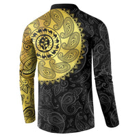 Eritrea Button Sweatshirt African Tribal Mix Paisley Pattern