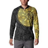 Eritrea Button Sweatshirt African Tribal Mix Paisley Pattern
