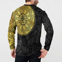 Eritrea Button Sweatshirt African Tribal Mix Paisley Pattern