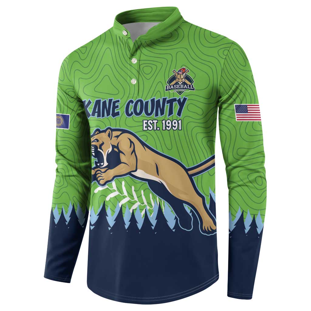 Kane County 2025 Baseball Custom Button Sweatshirt Cougar Fight Cougar Win