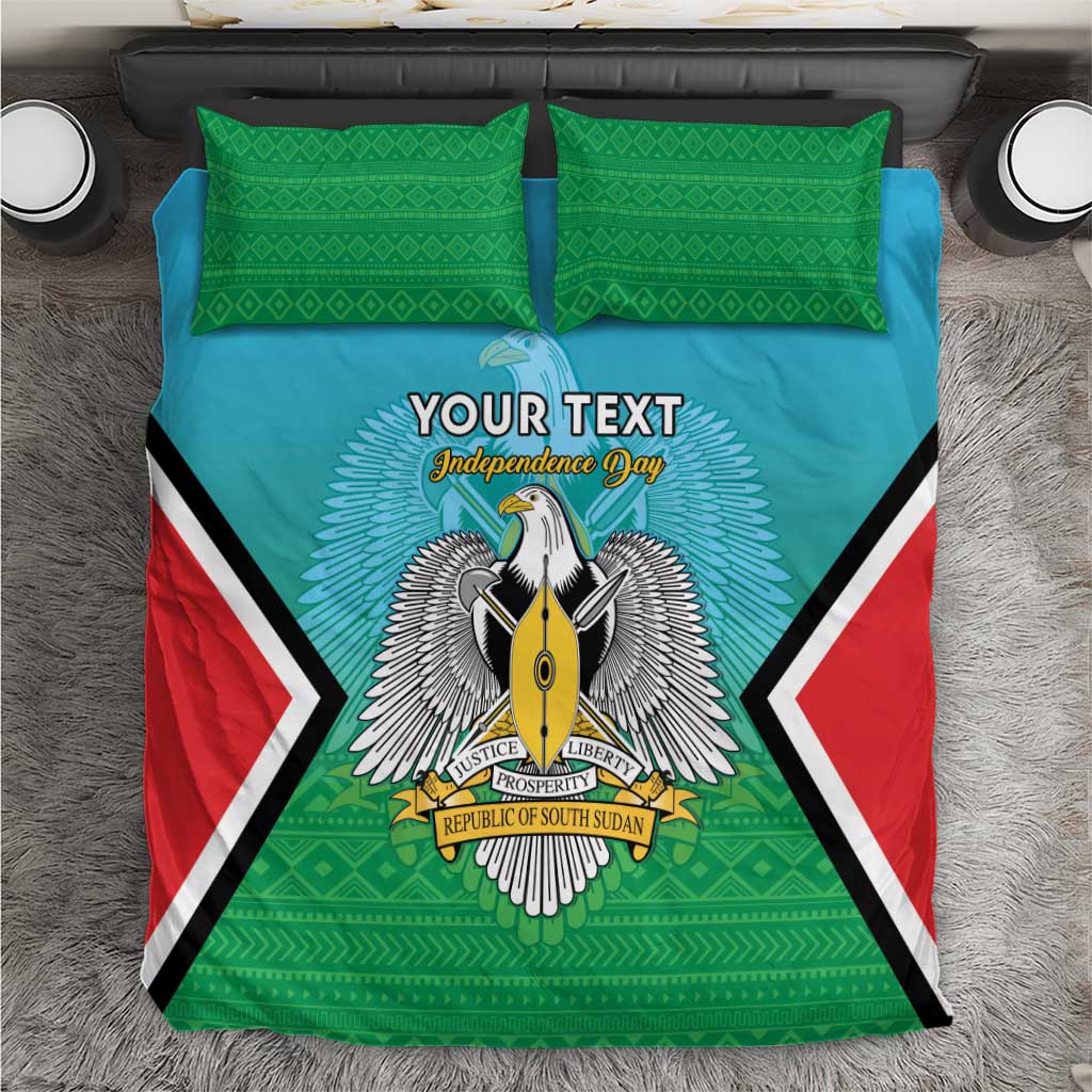 Personalised South Sudan Independence Day Bedding Set Coat Of Arms With Flag Map - Wonder Print Shop