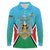 Personalised South Sudan Independence Day Long Sleeve Polo Shirt Coat Of Arms With Flag Map - Wonder Print Shop