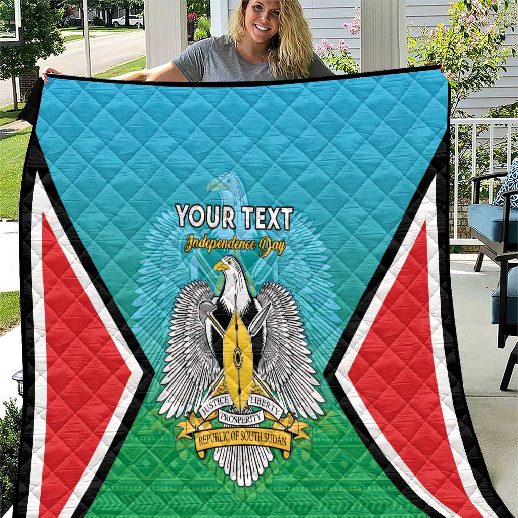 Personalised South Sudan Independence Day Quilt Coat Of Arms With Flag Map - Wonder Print Shop