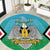 Personalised South Sudan Independence Day Round Carpet Coat Of Arms With Flag Map