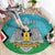 Personalised South Sudan Independence Day Round Carpet Coat Of Arms With Flag Map