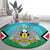 Personalised South Sudan Independence Day Round Carpet Coat Of Arms With Flag Map