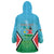 Personalised South Sudan Independence Day Wearable Blanket Hoodie Coat Of Arms With Flag Map