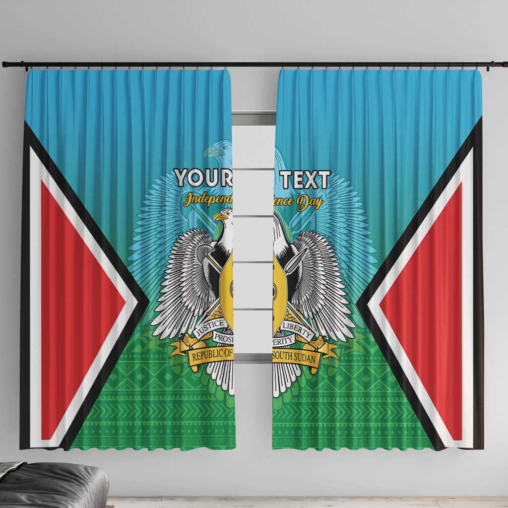 Personalised South Sudan Independence Day Window Curtain Coat Of Arms With Flag Map - Wonder Print Shop