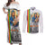 Ethiopian Christmas Couples Matching Off Shoulder Maxi Dress and Long Sleeve Button Shirt Saint Mary Lalibela Churches