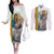 Ethiopian Christmas Couples Matching Off The Shoulder Long Sleeve Dress and Long Sleeve Button Shirt Saint Mary Lalibela Churches