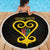 Personalised Happy Black Love Day Beach Blanket Sankofa Heart With Adinkra Pattern