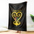 Personalised Happy Black Love Day Blanket Sankofa Heart With Adinkra Pattern