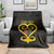 Personalised Happy Black Love Day Blanket Sankofa Heart With Adinkra Pattern