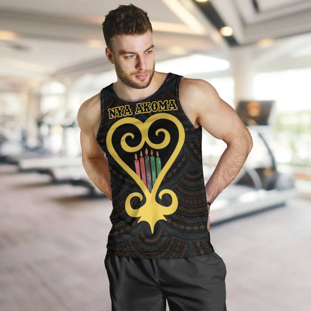 Personalised Happy Black Love Day Men Tank Top Sankofa Heart With Adinkra Pattern - Wonder Print Shop