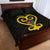 Personalised Happy Black Love Day Quilt Bed Set Sankofa Heart With Adinkra Pattern - Wonder Print Shop