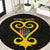 Personalised Happy Black Love Day Round Carpet Sankofa Heart With Adinkra Pattern - Wonder Print Shop