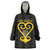 Personalised Happy Black Love Day Wearable Blanket Hoodie Sankofa Heart With Adinkra Pattern