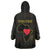 Personalised Happy Black Love Day Wearable Blanket Hoodie Sankofa Heart With Adinkra Pattern