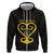 Personalised Happy Black Love Day Zip Hoodie Sankofa Heart With Adinkra Pattern - Wonder Print Shop