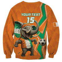 Unisex orange football sweatshirt with elephant graphic, YOUR TEXT and number 15