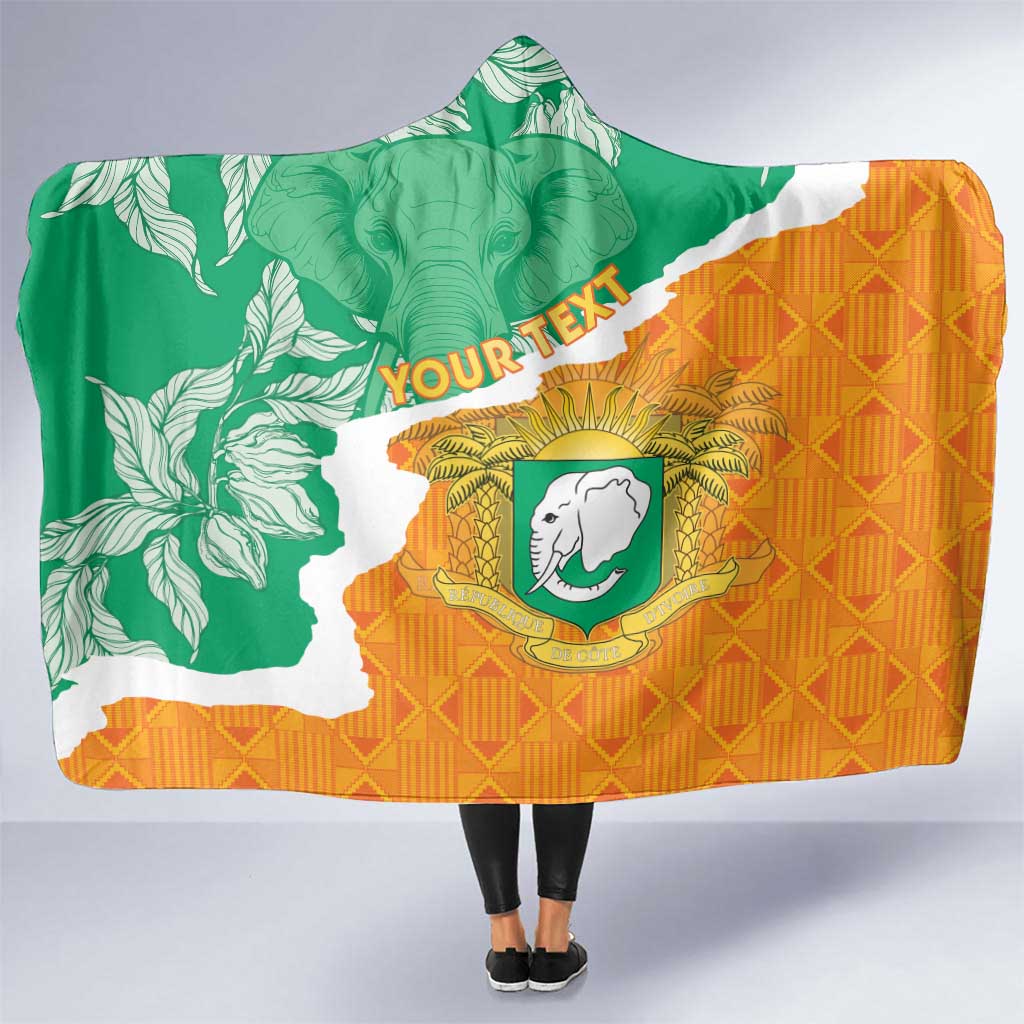 Personalised Ivory Coast Hooded Blanket Elephant With Coat Of Arms