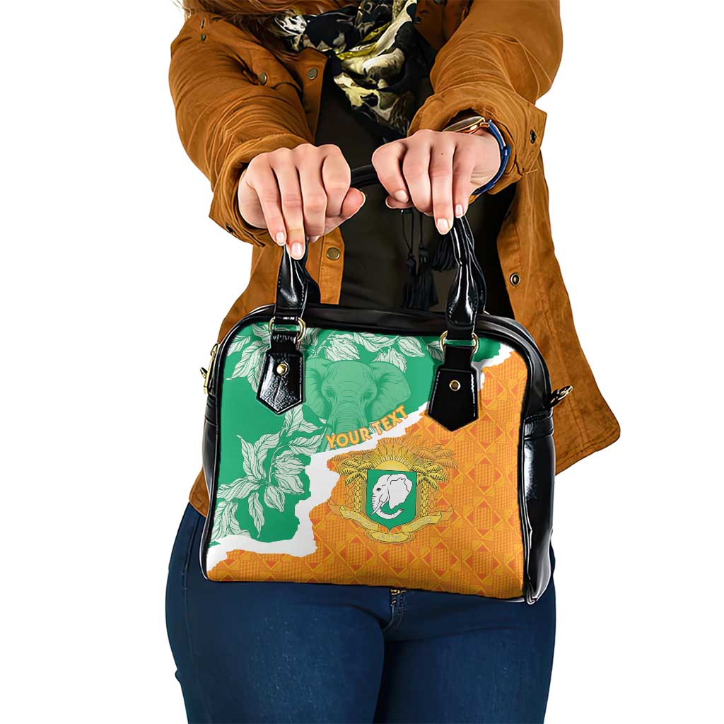 Personalised Ivory Coast Shoulder Handbag Elephant With Coat Of Arms - Wonder Print Shop