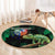 Reunion Island Round Carpet Furcifer Pardalis With Coat Of Arms - Wonder Print Shop