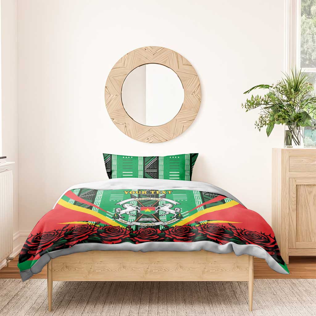 Personalised Burkina Faso Bedding Set Coat Of Arms Bogolan Pattern