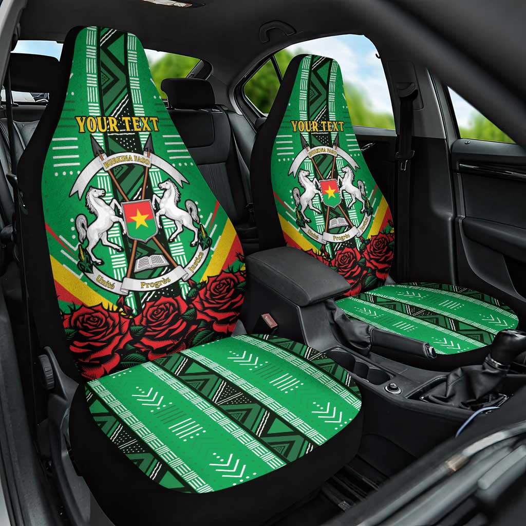 Personalised Burkina Faso Car Seat Cover Coat Of Arms Bogolan Pattern