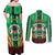 Personalised Burkina Faso Couples Matching Off Shoulder Maxi Dress and Long Sleeve Button Shirt Coat Of Arms Bogolan Pattern