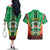 Personalised Burkina Faso Couples Matching Off The Shoulder Long Sleeve Dress and Hawaiian Shirt Coat Of Arms Bogolan Pattern