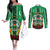 Personalised Burkina Faso Couples Matching Off The Shoulder Long Sleeve Dress and Long Sleeve Button Shirt Coat Of Arms Bogolan Pattern