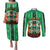 Personalised Burkina Faso Couples Matching Puletasi and Long Sleeve Button Shirt Coat Of Arms Bogolan Pattern