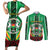 Personalised Burkina Faso Couples Matching Short Sleeve Bodycon Dress and Long Sleeve Button Shirt Coat Of Arms Bogolan Pattern